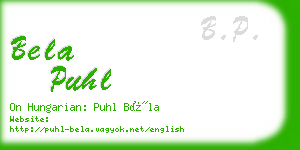 bela puhl business card